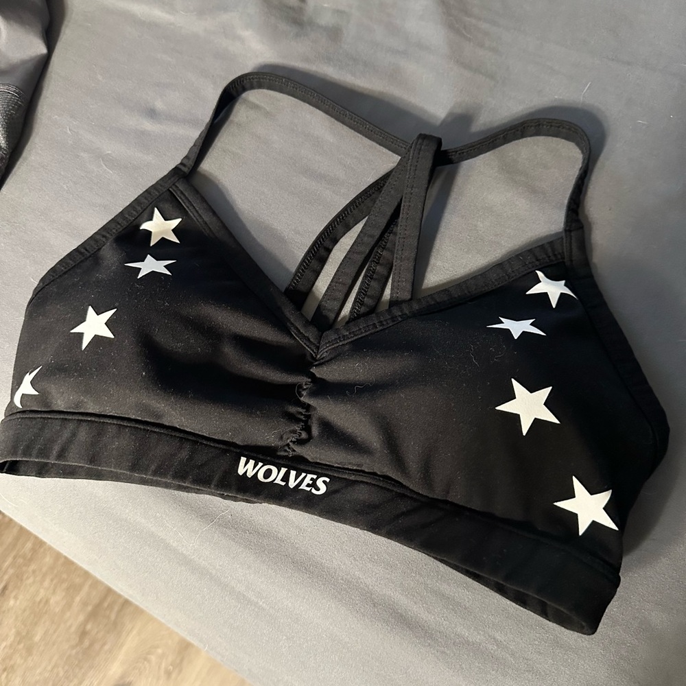 Darc Sport Black Bralette with White Stars